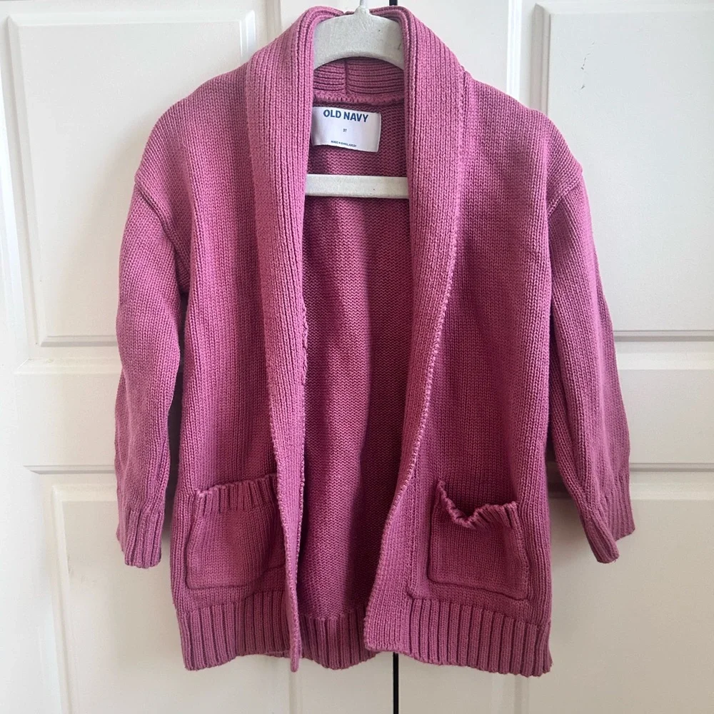 Old Navy Rose Pink Open-Front Shawl Collar Cardigan